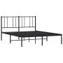 Bed frame with black metal headboard 140x190 cm by vidaXL, Beds and slatted bases - Ref: Foro24-352480, Price: 87,07 €, Disco...