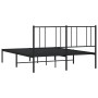 Bed frame with black metal headboard 140x190 cm by vidaXL, Beds and slatted bases - Ref: Foro24-352480, Price: 89,12 €, Disco...