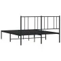 Bed frame with black metal headboard 140x190 cm by vidaXL, Beds and slatted bases - Ref: Foro24-352480, Price: 87,07 €, Disco...