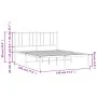 Bed frame with black metal headboard 140x190 cm by vidaXL, Beds and slatted bases - Ref: Foro24-352480, Price: 87,07 €, Disco...