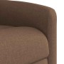 Sillón reclinable elevable de tela marrón
