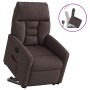 Sillón reclinable elevable tela marrón oscuro