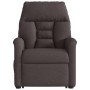 Sillón reclinable elevable tela marrón oscuro