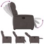 Sillón reclinable elevable tela marrón oscuro