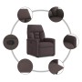 Sillón reclinable elevable tela marrón oscuro