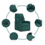 Sillón reclinable elevable tela verde oscuro