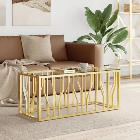 Stainless steel and glass coffee table 110x45x45 cm by vidaXL, Coffee table - Ref: Foro24-350050, Price: 166,38 €, Discount: %