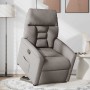 Sillón reclinable elevable tela gris taupe