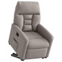 Sillón reclinable elevable tela gris taupe