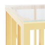 Mesa de centro acero inoxidable y vidrio 110x45x45 cm de vidaXL, Mesas de centro - Ref: Foro24-350050, Precio: 168,60 €, Desc...