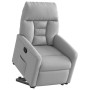 Sillón reclinable elevable de tela gris nube