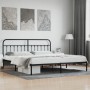 Bed frame with black metal headboard 200x200 cm by vidaXL, Beds and slatted bases - Ref: Foro24-352585, Price: 133,93 €, Disc...