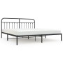 Bed frame with black metal headboard 200x200 cm by vidaXL, Beds and slatted bases - Ref: Foro24-352585, Price: 133,93 €, Disc...