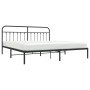 Bed frame with black metal headboard 200x200 cm by vidaXL, Beds and slatted bases - Ref: Foro24-352585, Price: 133,93 €, Disc...