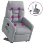Sillón de masaje reclinable de pie de tela gris claro