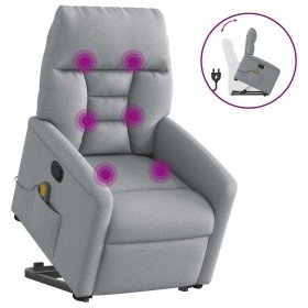 Sillón de masaje reclinable de pie de tela gris claro Sillón de masaje reclinable de pie de tela gris claro