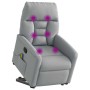 Sillón de masaje reclinable de pie de tela gris claro