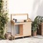 Mesa para macetas con armario madera de abeto 110,5x45x124,5 cm