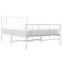 Metallbettgestell mit Kopf- und Fußteil weiß 100x200 cm von vidaXL, Betten und Lattenroste - Ref: Foro24-352542, Preis: 71,81...