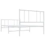 Metallbettgestell mit Kopf- und Fußteil weiß 100x200 cm von vidaXL, Betten und Lattenroste - Ref: Foro24-352542, Preis: 71,81...