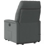 Silla de masaje reclinable de pie de tela gris oscuro