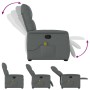 Silla de masaje reclinable de pie de tela gris oscuro