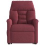 Sillón reclinable de masaje elevable tela rojo tinto