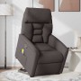 Silla de masaje reclinable de pie de tela marrón oscuro