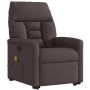 Silla de masaje reclinable de pie de tela marrón oscuro