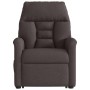 Silla de masaje reclinable de pie de tela marrón oscuro