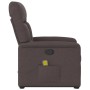Silla de masaje reclinable de pie de tela marrón oscuro