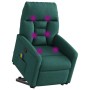 Silla de masaje reclinable de pie de tela verde oscura