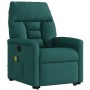 Silla de masaje reclinable de pie de tela verde oscura