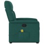 Silla de masaje reclinable de pie de tela verde oscura