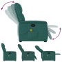 Silla de masaje reclinable de pie de tela verde oscura