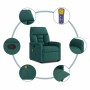 Silla de masaje reclinable de pie de tela verde oscura