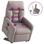 Sillón reclinable de masaje elevable tela gris taupé