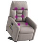 Sillón reclinable de masaje elevable tela gris taupé