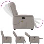 Sillón reclinable de masaje elevable tela gris taupé