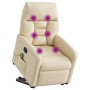 Silla de masaje reclinable de pie de tela color crema