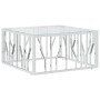 Mesa de centro acero inoxidable y vidrio 80x80x40 cm de vidaXL, Mesas de centro - Ref: Foro24-350057, Precio: 184,45 €, Descu...