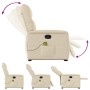 Silla de masaje reclinable de pie de tela color crema