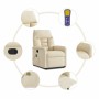 Silla de masaje reclinable de pie de tela color crema