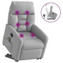 Sillón de masaje reclinable de pie de tela gris nube