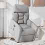 Sillón de masaje reclinable de pie de tela gris nube