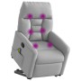 Sillón de masaje reclinable de pie de tela gris nube