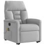 Sillón de masaje reclinable de pie de tela gris nube