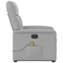 Sillón de masaje reclinable de pie de tela gris nube