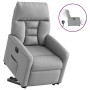 Sillón eléctrico reclinable elevable de tela gris claro