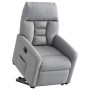 Sillón eléctrico reclinable elevable de tela gris claro